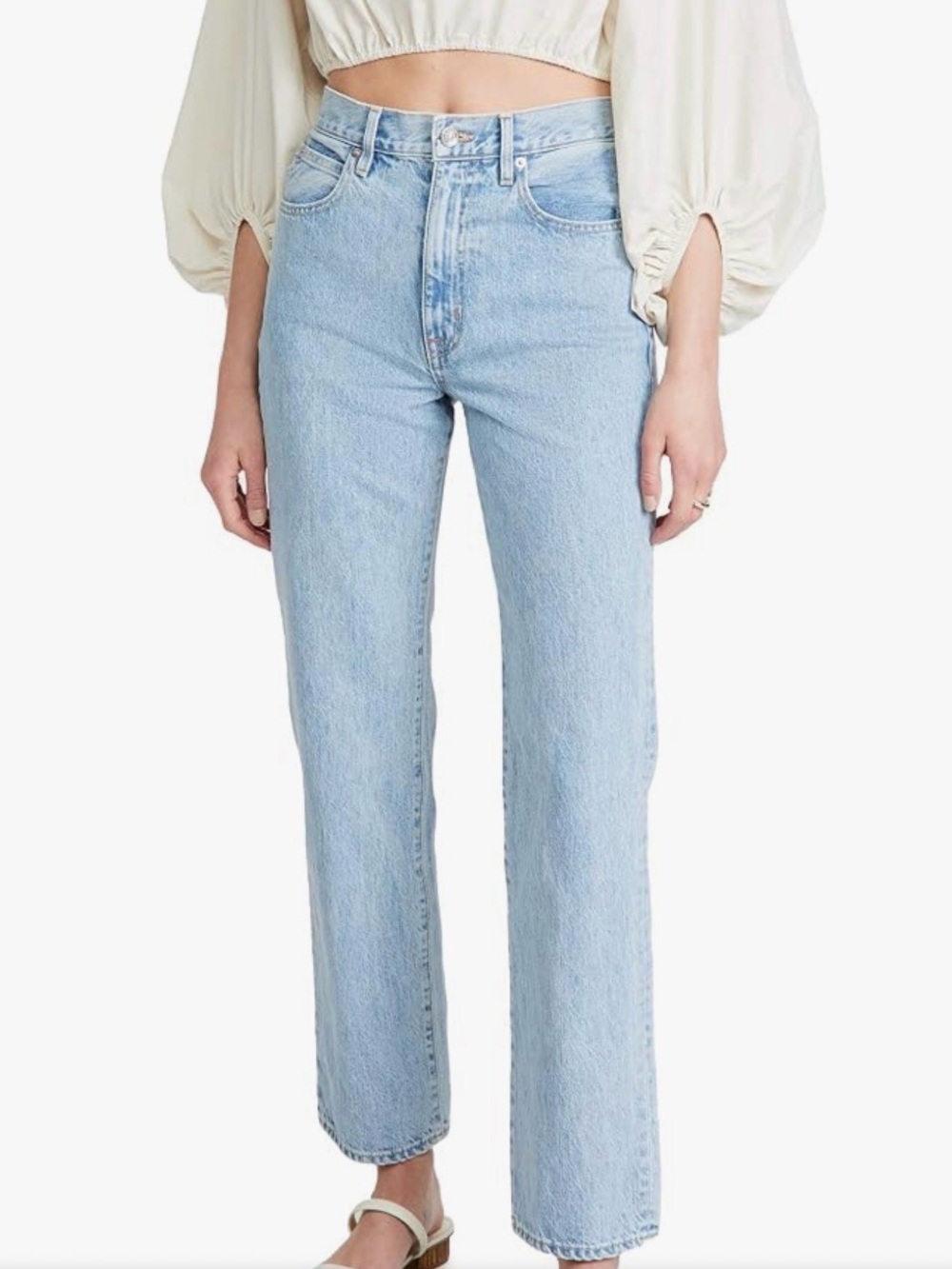 High-Rise Straight Leg Women’s Jeans — Light Blue
